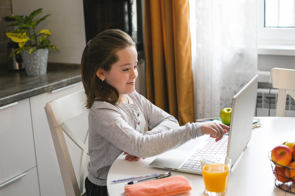 child learning on computer